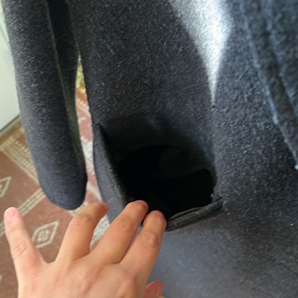 Oversized Heavy Warm Staple Wardrobe Long Full Length Charcoal Coat Jacket - Picture 7 of 14